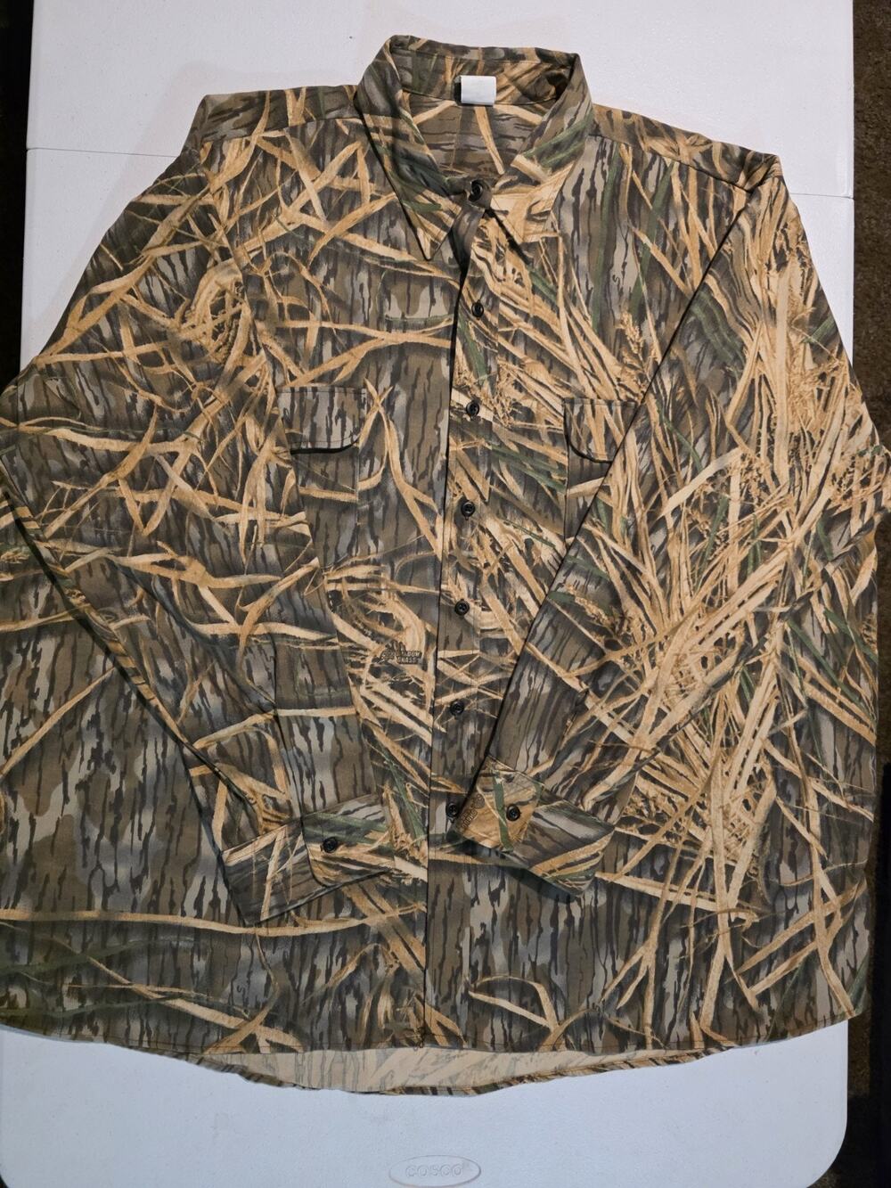 VTG Mossy Oak Shadow Grass Camo Hunting Shirt Mens 3XL Made USA Button Up